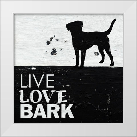 Live Love Bark White Modern Wood Framed Art Print by Villa, Milli