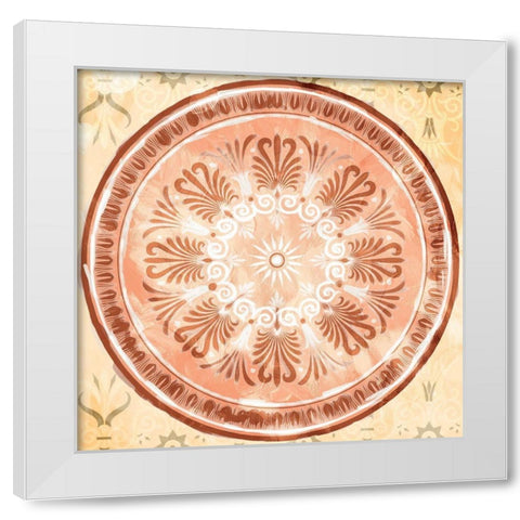 Medallion Plate Boho Style White Modern Wood Framed Art Print by Villa, Milli