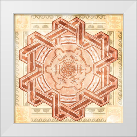Medallion Plate Boho Style Mate White Modern Wood Framed Art Print by Villa, Milli