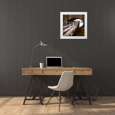 Look Under The Bridge White Modern Wood Framed Art Print by Villa, Milli