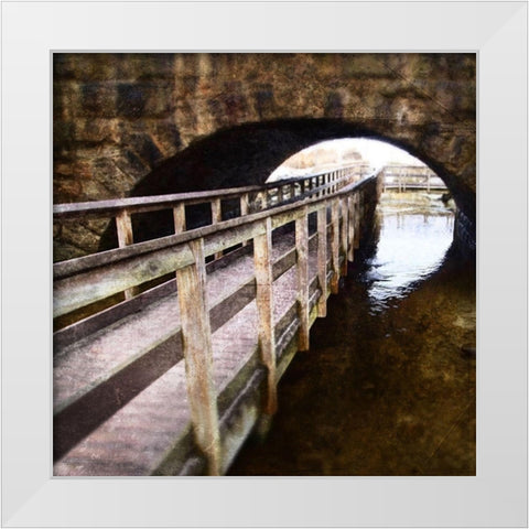 Look Under The Bridge White Modern Wood Framed Art Print by Villa, Milli