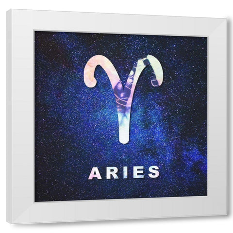 Aries Space White Modern Wood Framed Art Print by Villa, Milli