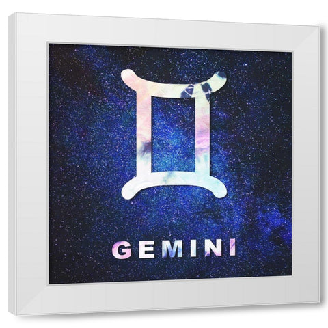 Gemini Space White Modern Wood Framed Art Print by Villa, Milli