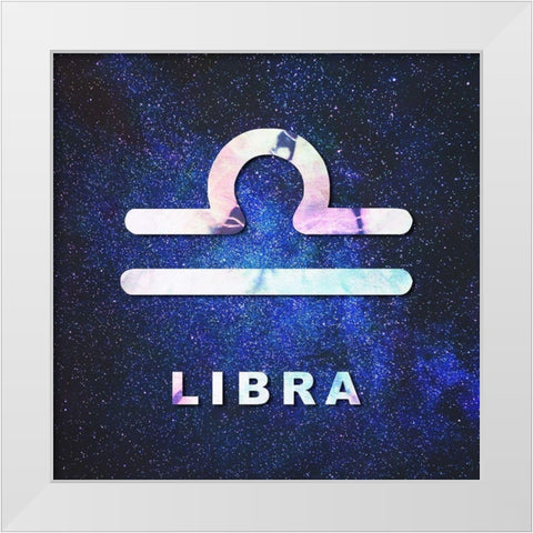 Libra Space White Modern Wood Framed Art Print by Villa, Milli