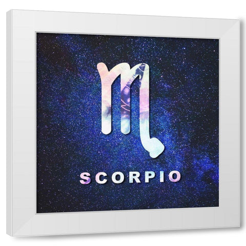 Scorpio Space White Modern Wood Framed Art Print by Villa, Milli