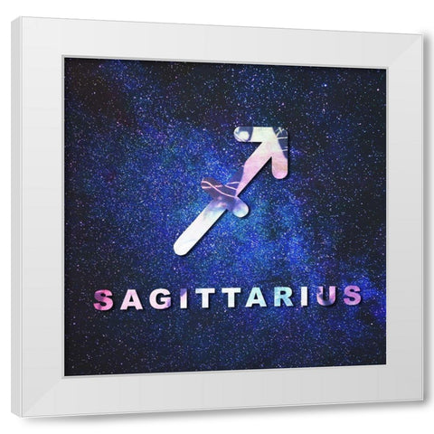 Sagittarius Space White Modern Wood Framed Art Print by Villa, Milli