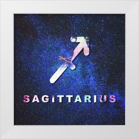 Sagittarius Space White Modern Wood Framed Art Print by Villa, Milli