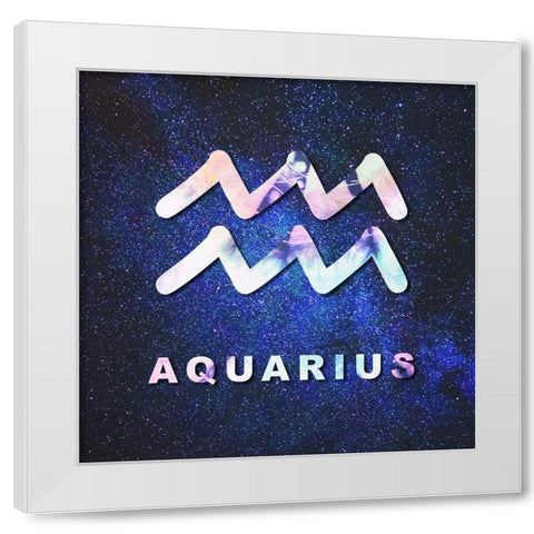 Aquarius Space White Modern Wood Framed Art Print by Villa, Milli