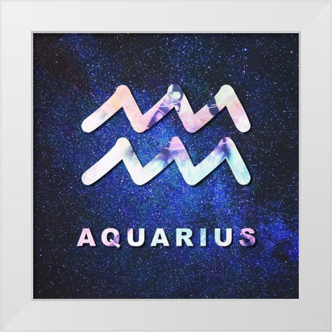 Aquarius Space White Modern Wood Framed Art Print by Villa, Milli