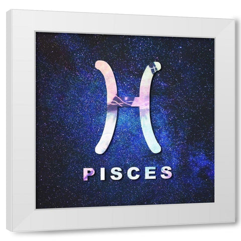 Pisces Space White Modern Wood Framed Art Print by Villa, Milli