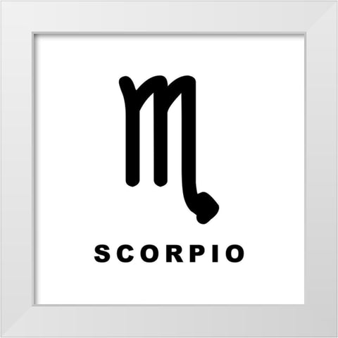 Scorpio White Modern Wood Framed Art Print by Villa, Milli