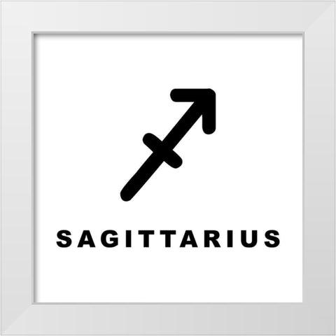 Sagittarius White Modern Wood Framed Art Print by Villa, Milli