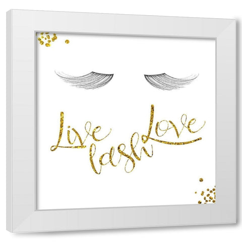 Live Lash Love White Modern Wood Framed Art Print by Villa, Milli