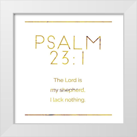 New Psalm Gold White Modern Wood Framed Art Print by Villa, Milli