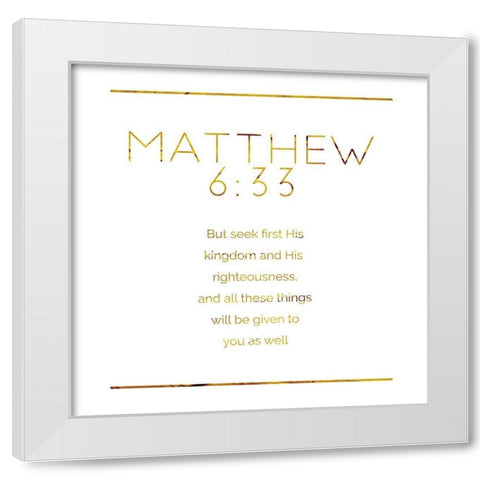 New Matthew Gold White Modern Wood Framed Art Print by Villa, Milli