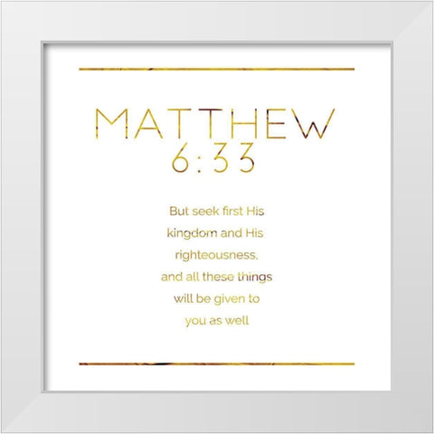 New Matthew Gold White Modern Wood Framed Art Print by Villa, Milli