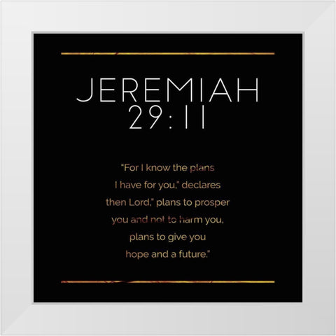 New Jeremiah Gold Reverse White Modern Wood Framed Art Print by Villa, Milli