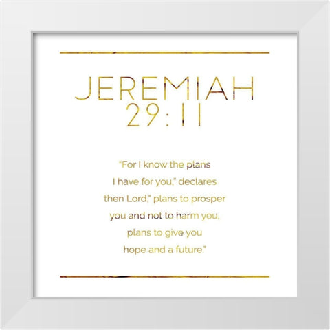 New Jeremiah Gold White Modern Wood Framed Art Print by Villa, Milli