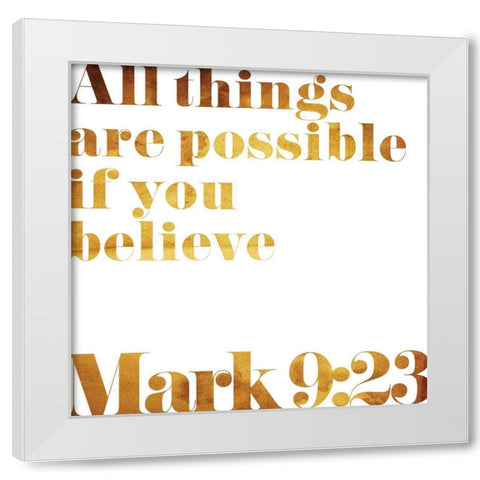 Mark Text White Modern Wood Framed Art Print by Villa, Milli