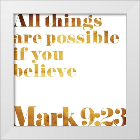 Mark Text White Modern Wood Framed Art Print by Villa, Milli