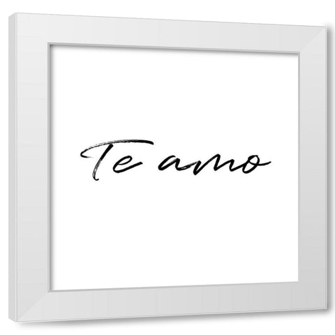 Te Amo White Modern Wood Framed Art Print by Villa, Milli