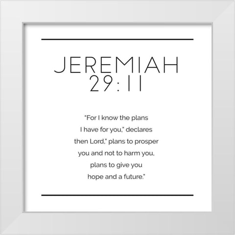 New Jeremiah Simple White Modern Wood Framed Art Print by Villa, Milli