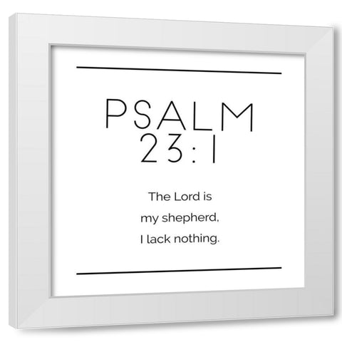 New Psalm Simple White Modern Wood Framed Art Print by Villa, Milli