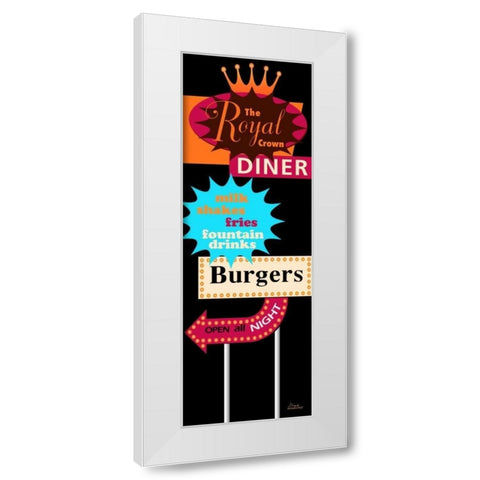 DINER White Modern Wood Framed Art Print by Windvand, Marilu