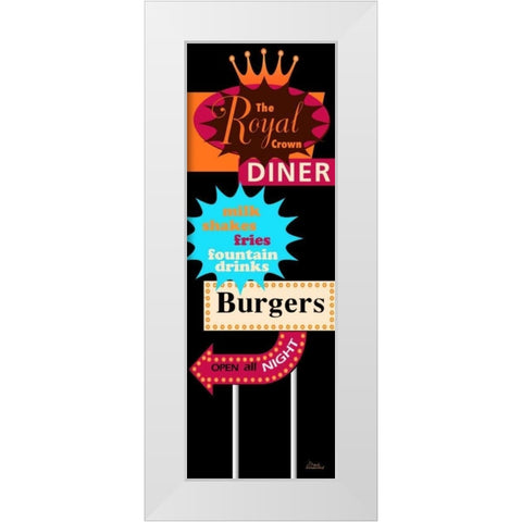 DINER White Modern Wood Framed Art Print by Windvand, Marilu