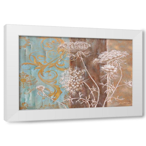 White Poppy and Queen Annes Lace II White Modern Wood Framed Art Print by St. Jean, Nora