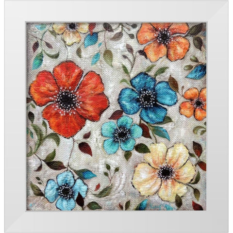 Spring Cosmos 7 White Modern Wood Framed Art Print by St. Jean, Nora
