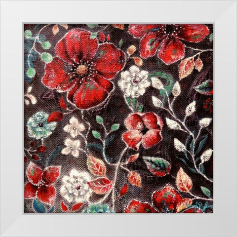 Spring Cosmos White Modern Wood Framed Art Print by St. Jean, Nora