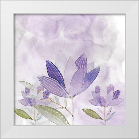 Purple Delight 2 White Modern Wood Framed Art Print by Fraser, Orane
