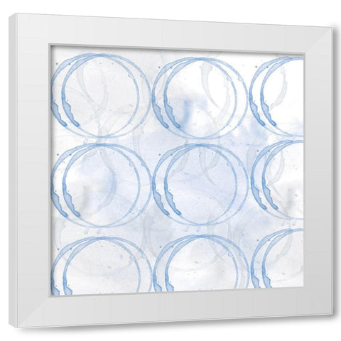Indigo Circles 2 White Modern Wood Framed Art Print by Fraser, Orane