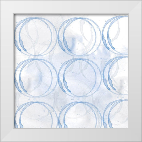 Indigo Circles 2 White Modern Wood Framed Art Print by Fraser, Orane