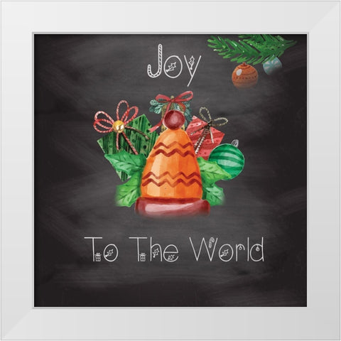 Christmas Chalk Board 1 White Modern Wood Framed Art Print by Fraser, Orane