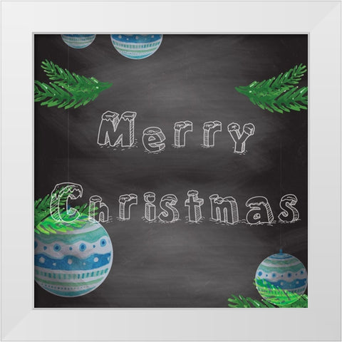 hristmas 2nd Chalk Board White Modern Wood Framed Art Print by Fraser, Orane