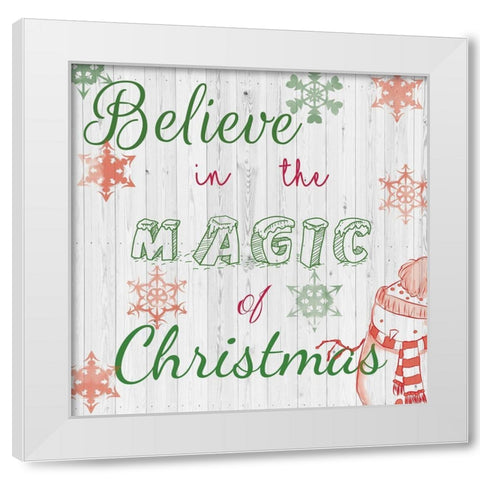 Christmas Typo 2 White Modern Wood Framed Art Print by Fraser, Orane