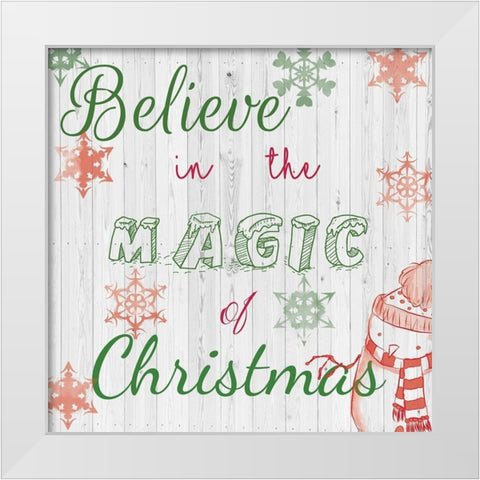 Christmas Typo 2 White Modern Wood Framed Art Print by Fraser, Orane