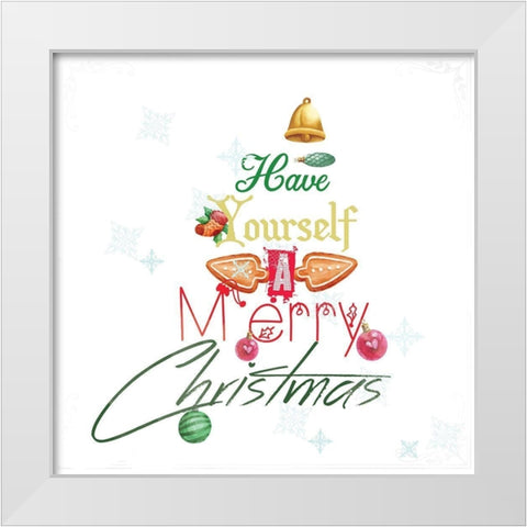 Christmas Tree White Modern Wood Framed Art Print by Fraser, Orane