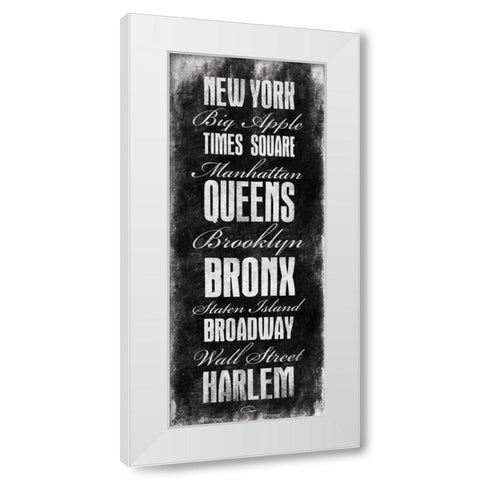 New York White Modern Wood Framed Art Print by OnRei