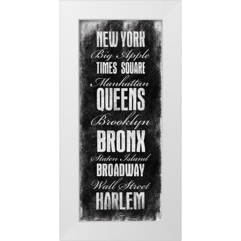 New York White Modern Wood Framed Art Print by OnRei