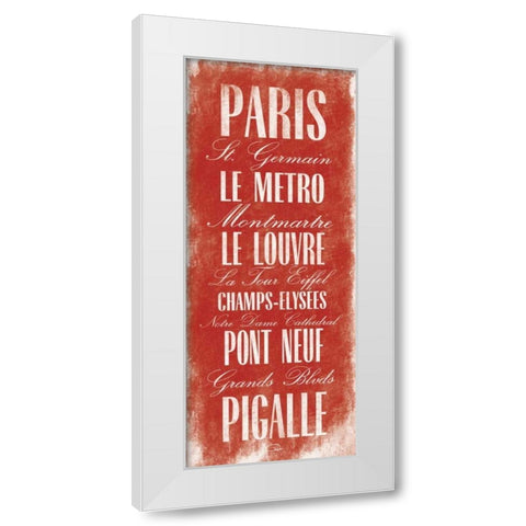 Paris B2 White Modern Wood Framed Art Print by OnRei