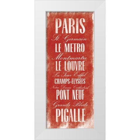 Paris B2 White Modern Wood Framed Art Print by OnRei