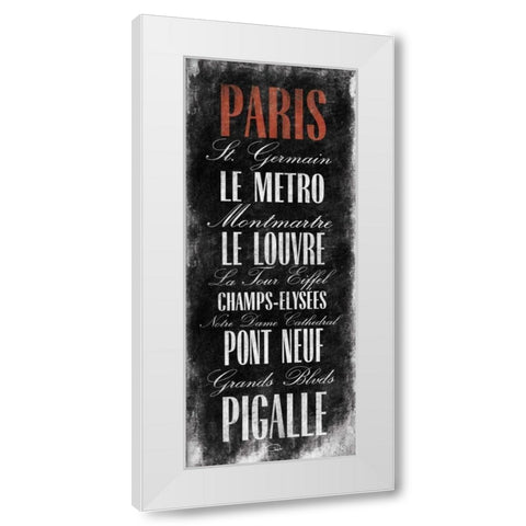 Paris B3 White Modern Wood Framed Art Print by OnRei