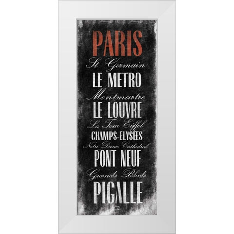 Paris B3 White Modern Wood Framed Art Print by OnRei