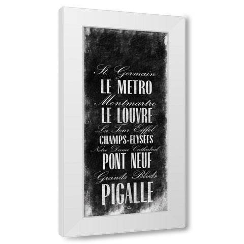 No Paris White Modern Wood Framed Art Print by OnRei