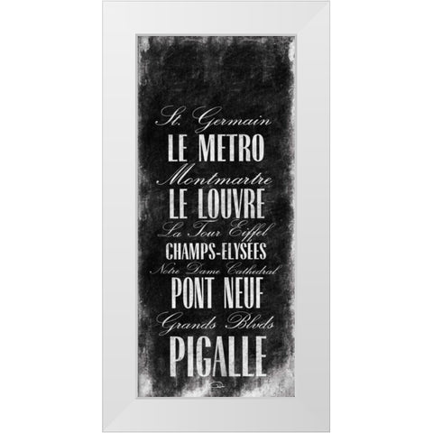 No Paris White Modern Wood Framed Art Print by OnRei