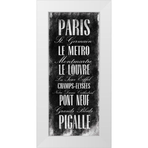 Paris White Modern Wood Framed Art Print by OnRei