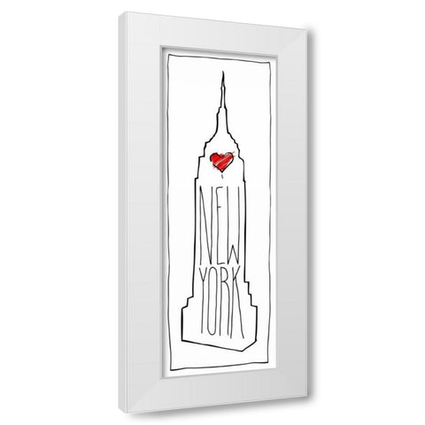 HEART NY White Modern Wood Framed Art Print by OnRei